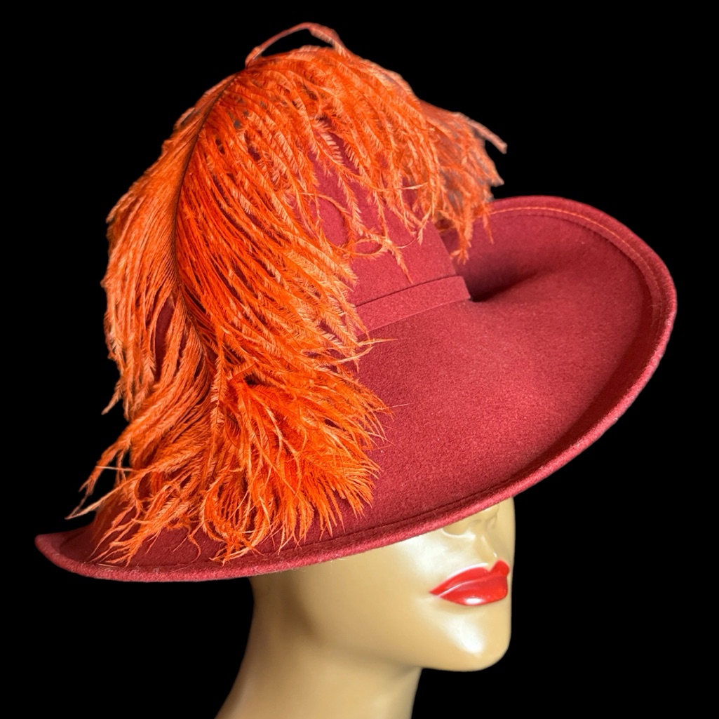 Vintage Bollmam  Company Feather Wool Hat